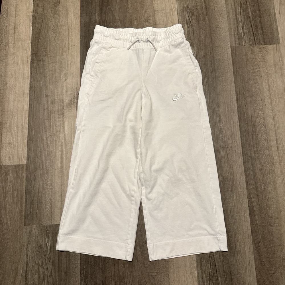 Nike White Wide Leg Sweatpants